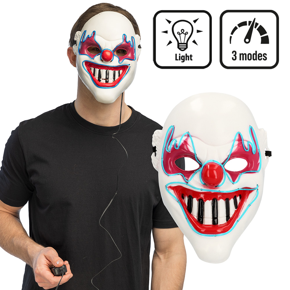Halloweenmasker LED clown