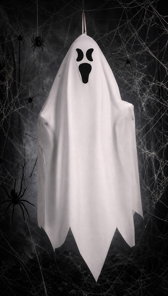 Halloweendecoratie spook met licht 50 cm