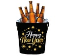 Happy New Year metalen emmer 19 x 23 cm