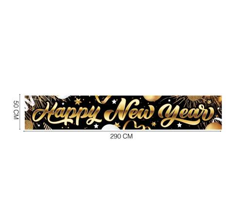 Happy New Year banner stof 290 x 50 cm