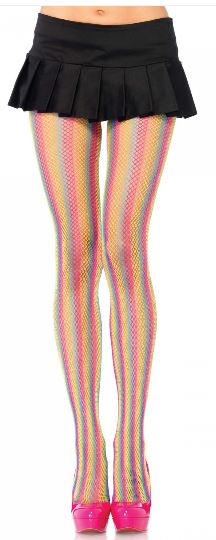 Netkousen regenboog fluo