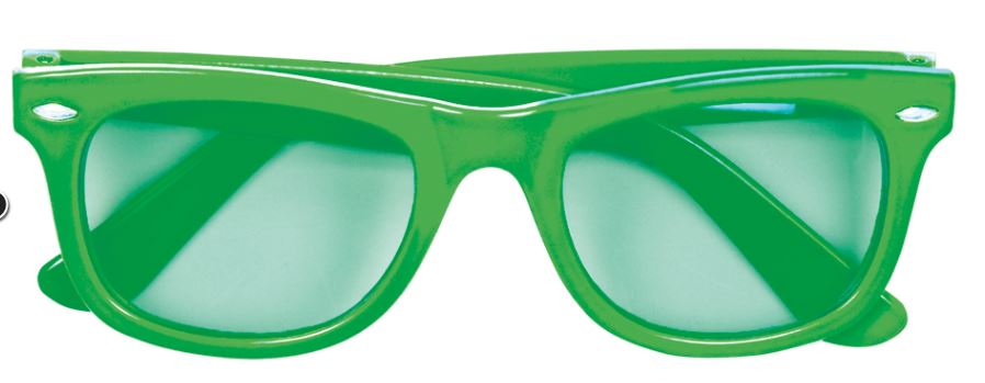 Bril Blues Brothers groen gekleurd glas