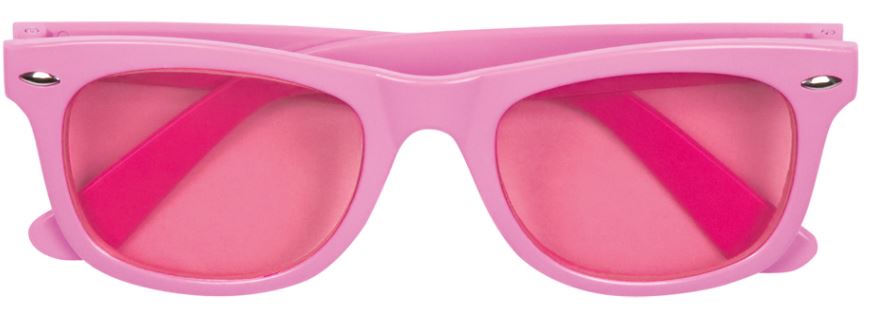 Bril Blues Brothers roze gekleurd glas