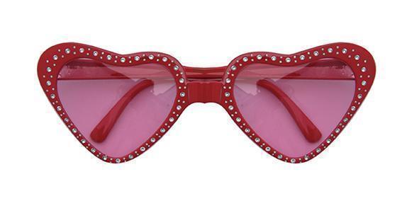 Hartjes bril strass rood