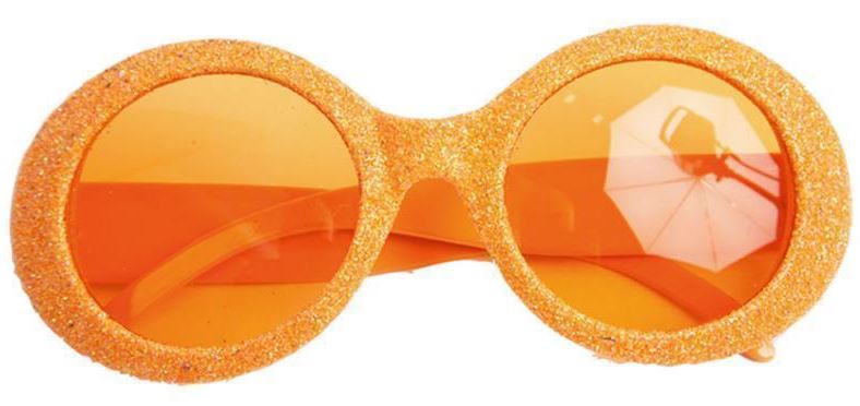 Bril Jackie glitter oranje