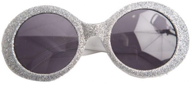 Bril Jackie glitter zilver