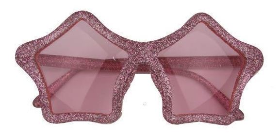 Bril Sterren glitter roze