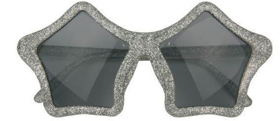 Bril Sterren glitter zilver