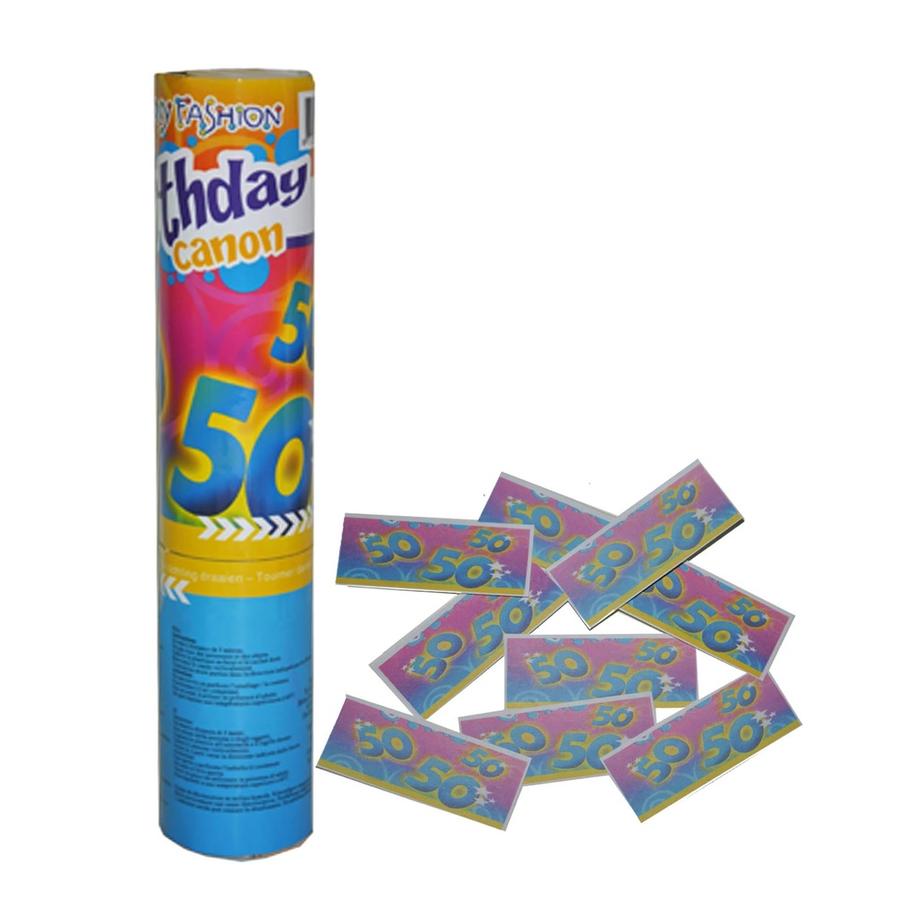 Confettikanon 50 jaar 20 cm