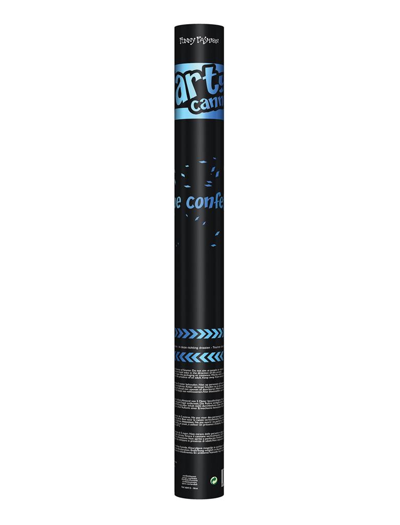 Confettikanon blauw 60 cm