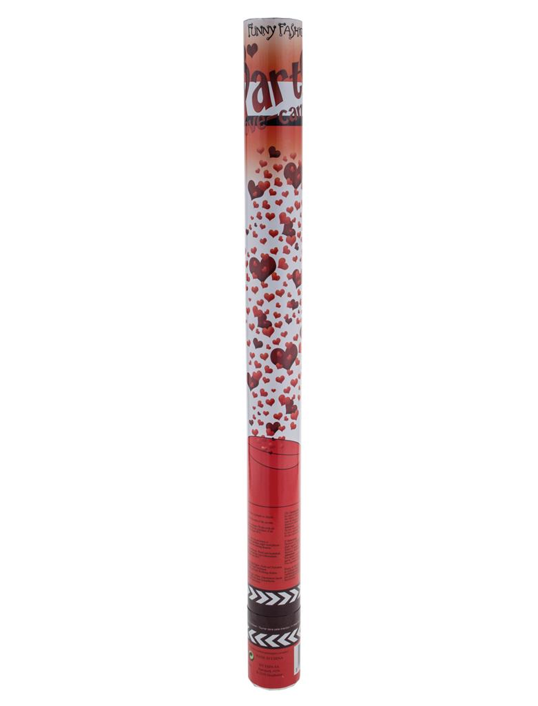 Confettikanon hartjes 60 cm
