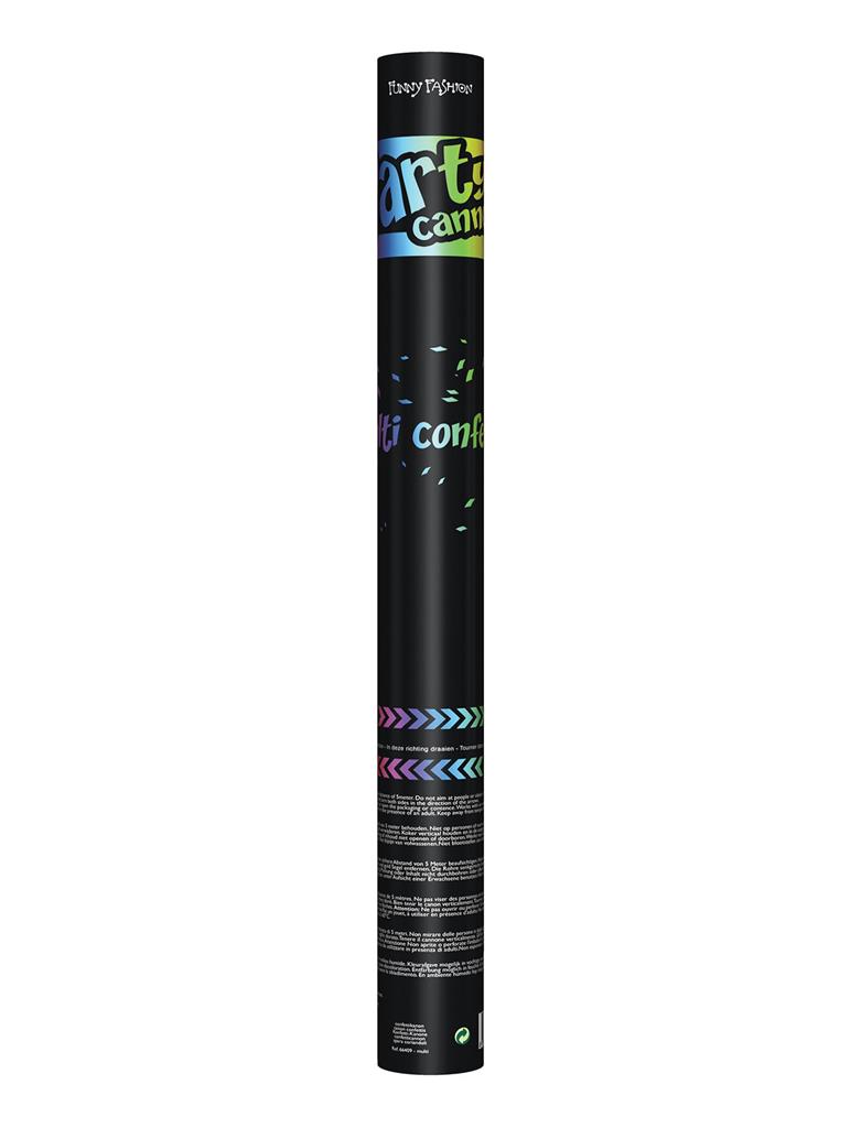 Confettikanon kleurenmix 60 cm