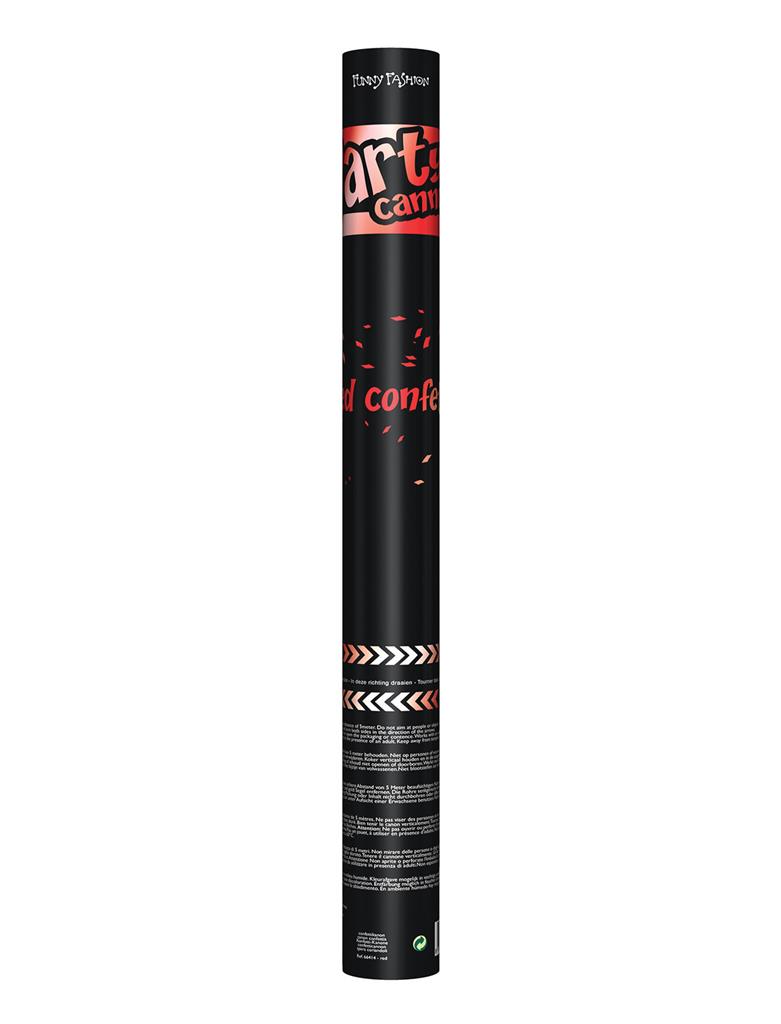 Confettikanon rood 60 cm