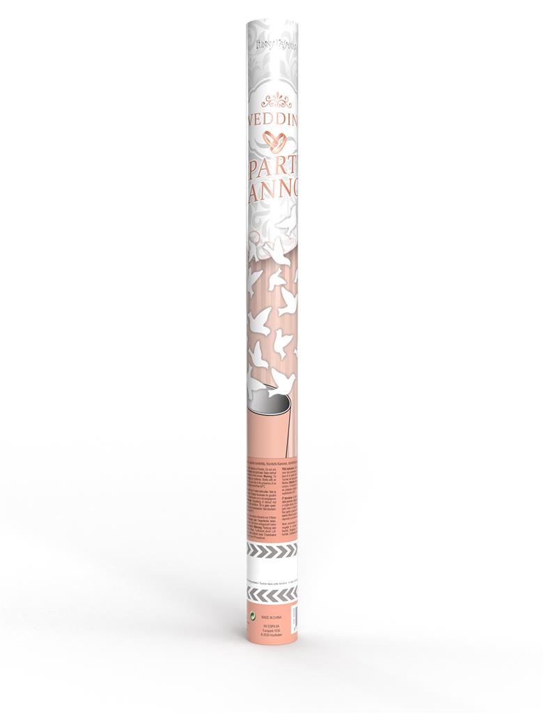 Confettikanon witte duiven 60 cm