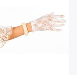 Handschoenen kant wit kort