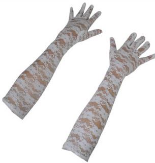Handschoenen kant lang wit