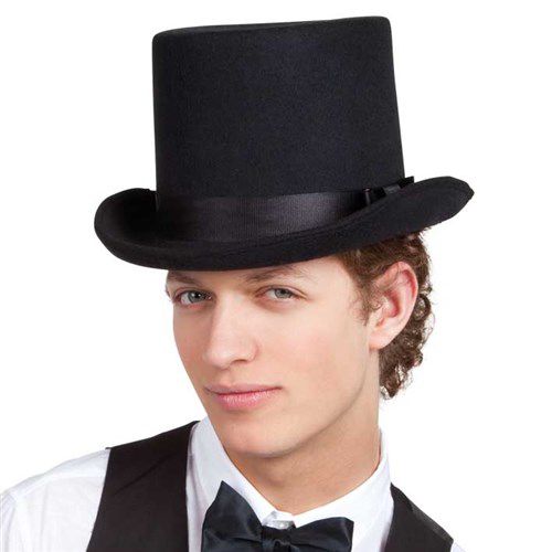 Hoge hoed vilt zwart luxe