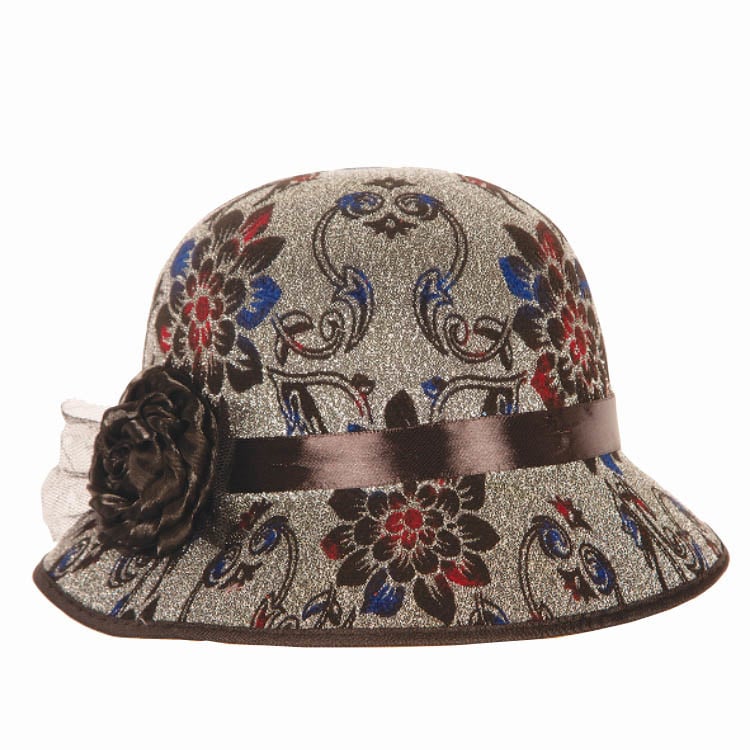 Charlestonshoed zilver met bloemen