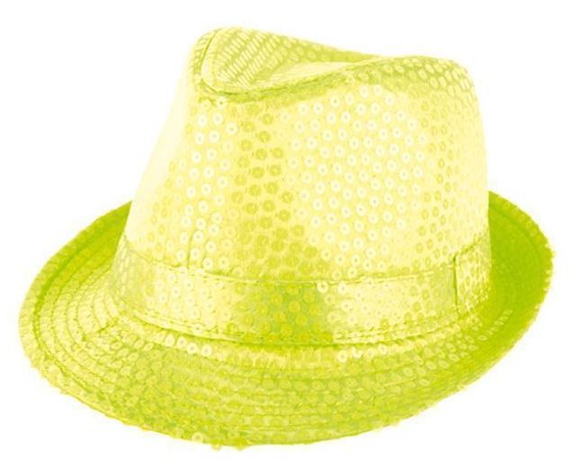 Deukhoed paillet fluo geel