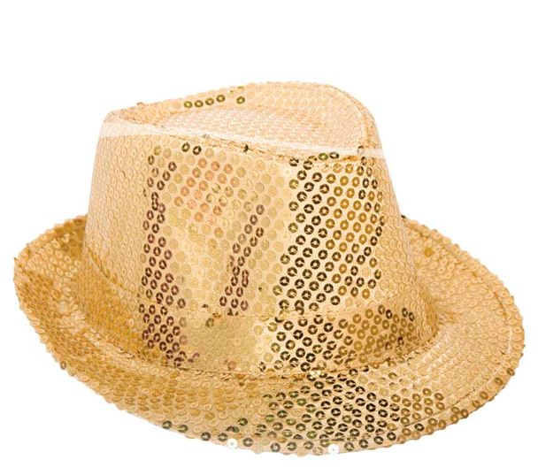 Pailletenhoed goud