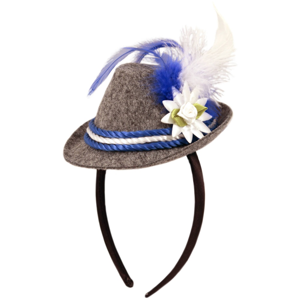 Tiara oktoberfest grijs blauw
