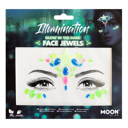 Face jewel Illumination - glow in the dark