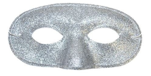 Oogmasker glitter zilver