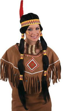 Pruik Indiaanse geel