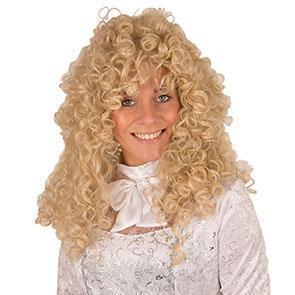 Pruik Lange krullen blond