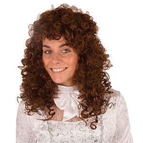 Pruik Lange krullen bruin