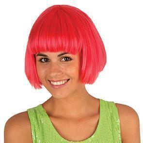 Pruik cabaret neon rood