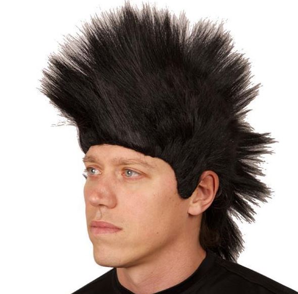Pruik Punker hanenkam zwart