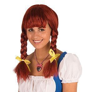 Pruik Tiroolse Heidi acajou