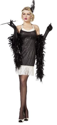 Charleston dame zwart met wit