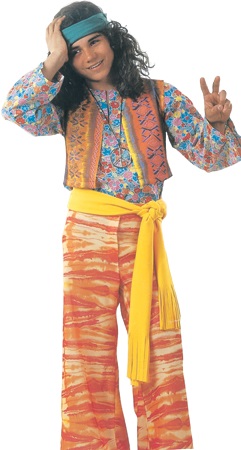 Hippie man oranje