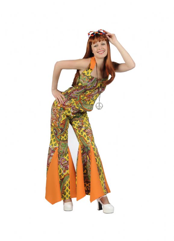 Hippie dame geel met oranje