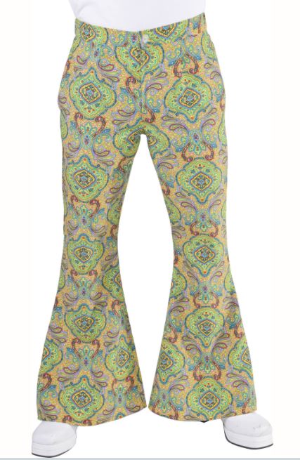 Hippiebroek man Summer of love groen