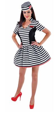 Gevangene dame wit zwarte strepen