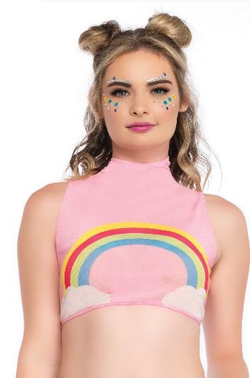 Crop top regenboog