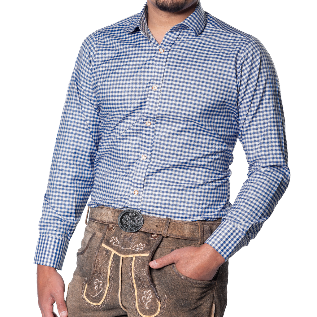 Oktoberfest hemd Leopold blauw