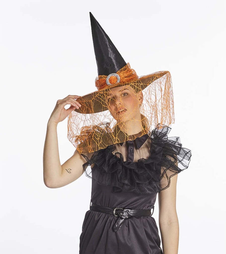 Heksenhoed met oranjekant