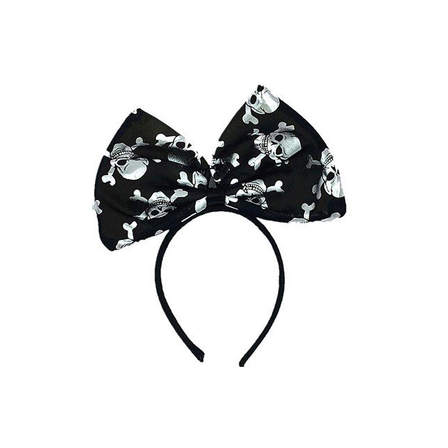 Diadeem met strik schedels