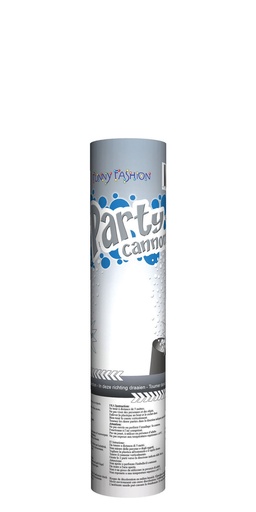 Confettikanon zilver 20 cm