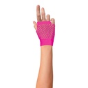 Nethandschoenen kort fluo roze