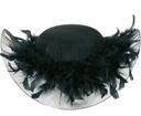Hoed zwart met pluimen