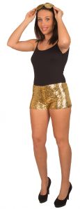 Short paillet goud