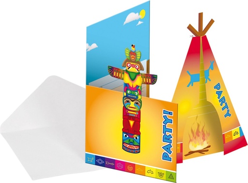 Uitnodigingen verjaardagsfeest indiaan