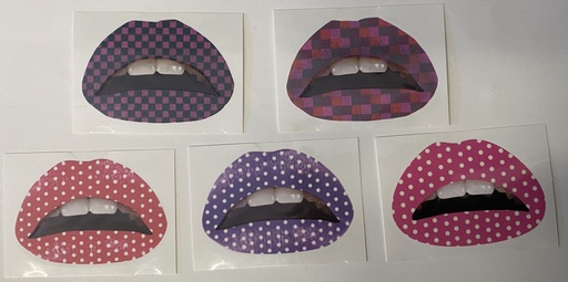 Liptattoo bolletjes en ruitjes