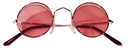 Hippie bril rood metalen oren
