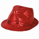 Pailletenhoed rood